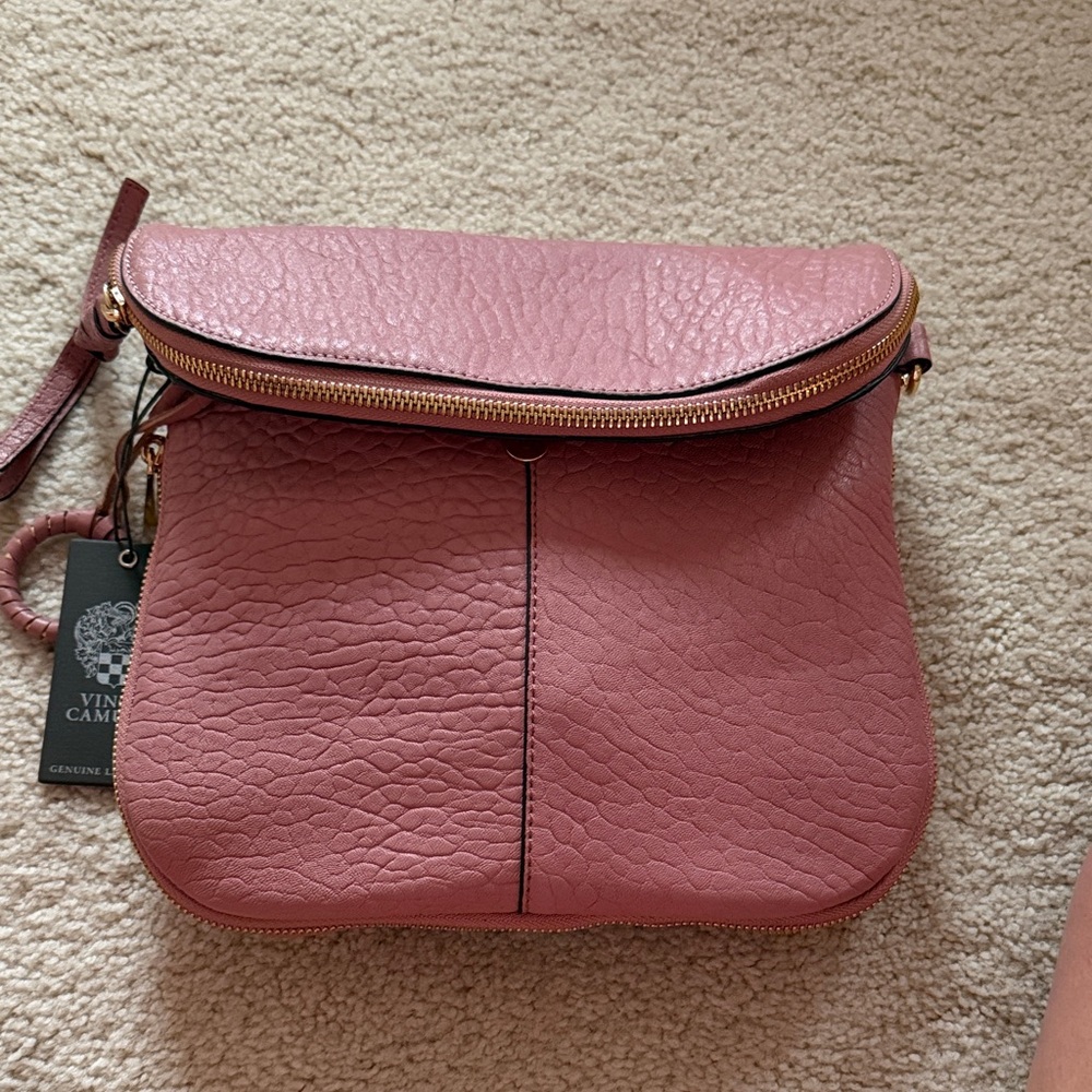 Vince Camuto Dusty Rose Leather Crossbody Bag with Gold Hardware - NWT - Picture 5 of 7